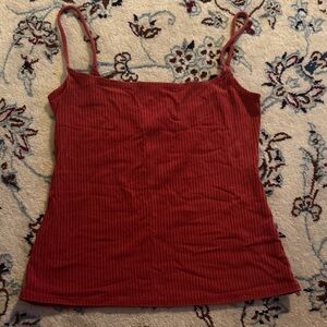 Reformation Red Ribbed Camisole
